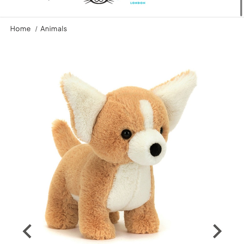 Jellycat Brown and White Plush Dog